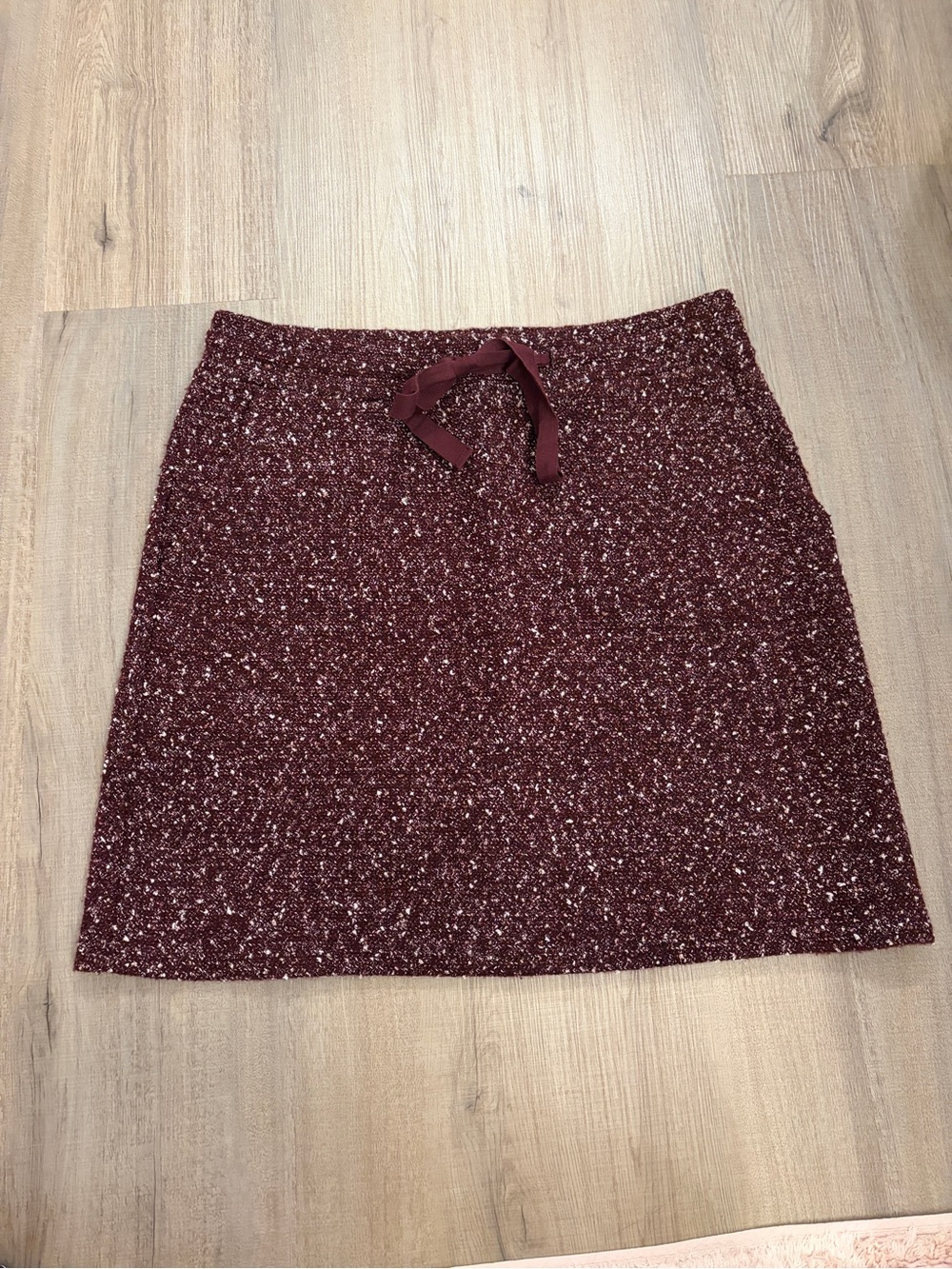 Autumn Marled Knit Burgundy Skirt